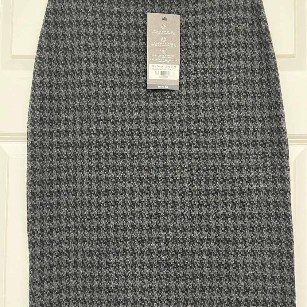 Miik Jan Simple Long Skirt Houndstooth, Small, NWT